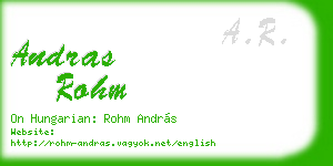 andras rohm business card